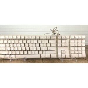 Apple White Wired Keyboard A1048 Dual USB Ports for iMAC G3 G4 G5 OEM *TESTED*